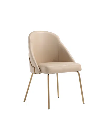 Manhattan Comfort 34.4" Faux Leather Gracie Dining Chair In Brown