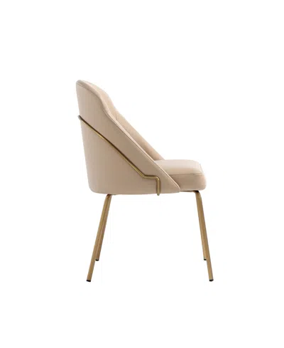 Manhattan Comfort 34.4" Faux Leather Gracie Dining Chair In Brown
