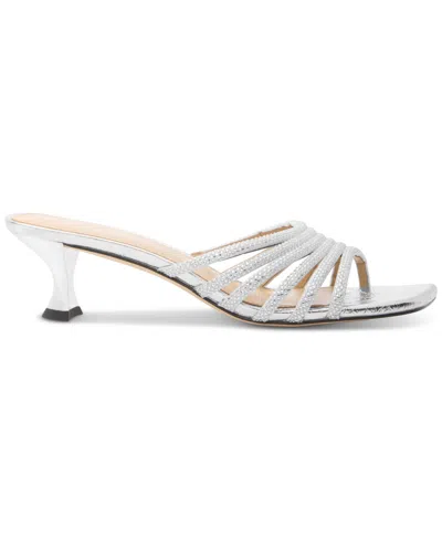 Michael Kors Michael  Women's Haisley Kitten Heel Sandals In Silver