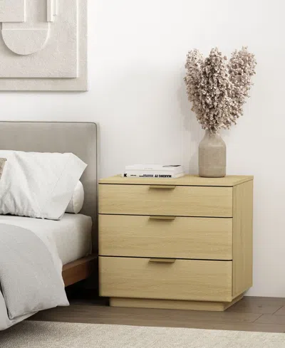 Manhattan Comfort Payton Modern Nightstand With 3 Drawers In Neutral