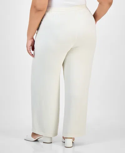 Jones New York Plus Size Drawstring Wide-leg Pants In White