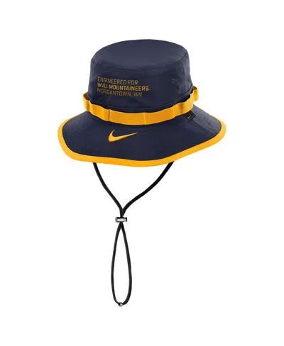 Nike Navy West Virginia Mountaineers 2025 Sideline Apex Boonie Bucket Hat In Black