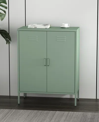 Manhattan Comfort Naomi Modern Accent Cabinet With 3 Adjustable Shelves In Blue