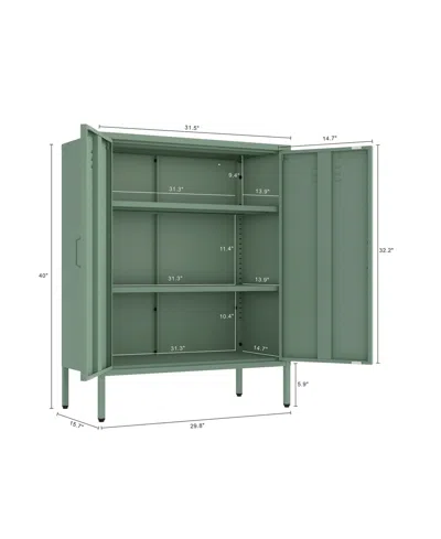 Manhattan Comfort Naomi Modern Accent Cabinet With 3 Adjustable Shelves In Blue