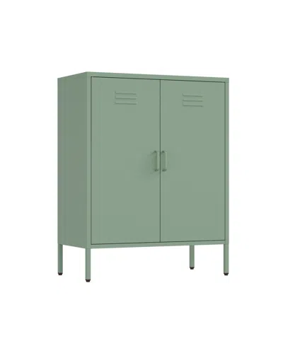 Manhattan Comfort Naomi Modern Accent Cabinet With 3 Adjustable Shelves In Blue