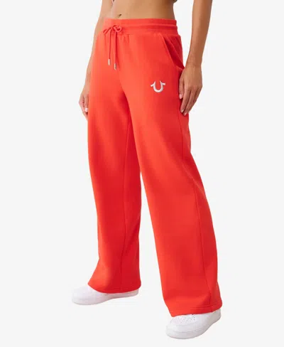 True Religion Women's Lurex Buddha Straight Leg Pants In Red