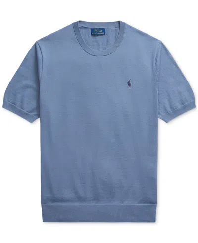 Polo Ralph Lauren Cotton Crewneck Short Sleeve Sweater In Blue