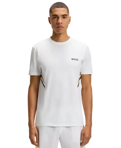 Hugo Boss Boss By  Men's Active Moisture Management Slim-fit T-shirt In White