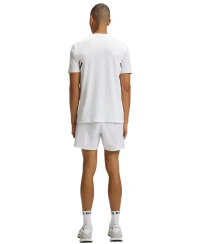 Hugo Boss Boss By  Men's Active Moisture Management Slim-fit T-shirt In White