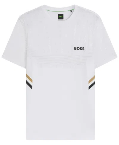 Hugo Boss Boss By  Men's Active Moisture Management Slim-fit T-shirt In White