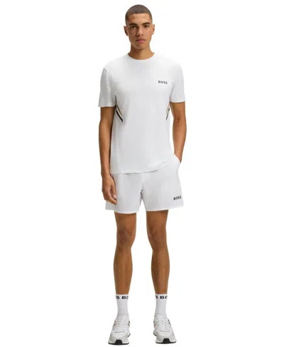 Hugo Boss Boss By  Men's Active Moisture Management Slim-fit T-shirt In White