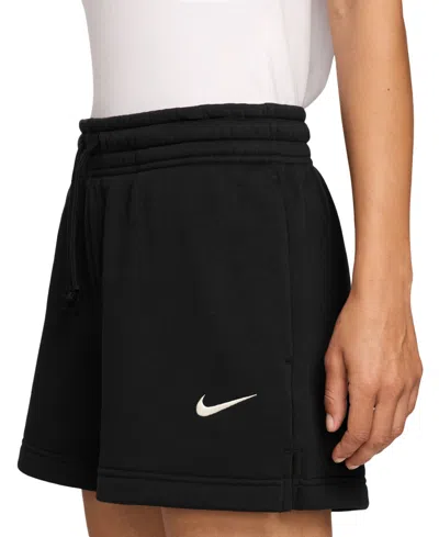 Nike Sportswear Women's Phoenix Fleece Mid-rise 4" Shorts In Black