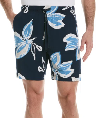 Cubavera Men's Classic-fit Tropical Floral 7" Drawstring Shorts In Blue