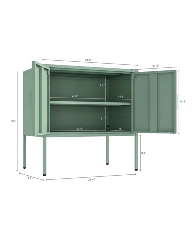 Manhattan Comfort Ava Modern Accent Cabinet With 2 Adjustable Shelves In Blue