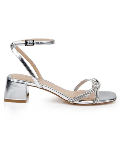 Jewel Badgley Mischka Fern Ankle Strap Sandal In Gray