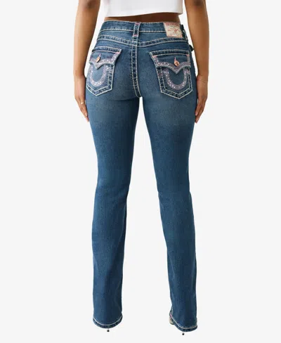 True Religion Women's Billie Super T Rhinestone Straight Jeans In Blue