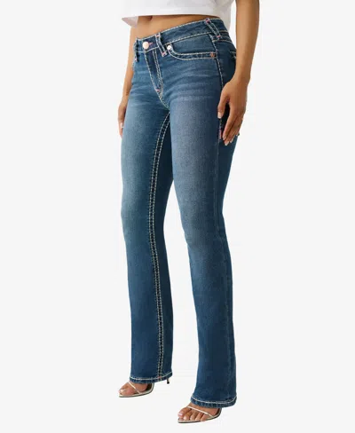 True Religion Women's Billie Super T Rhinestone Straight Jeans In Blue