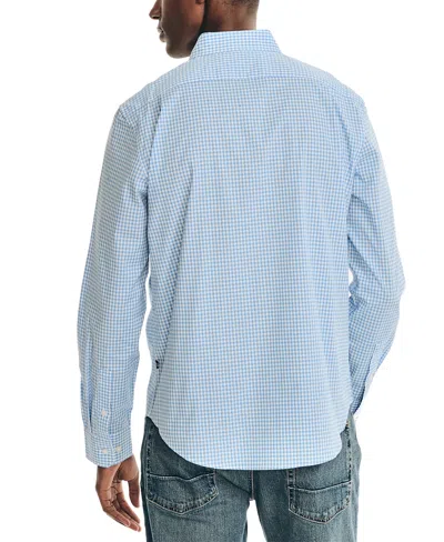 Nautica Men's Classic-fit Gingham Plaid Button-down Shirt In Blue
