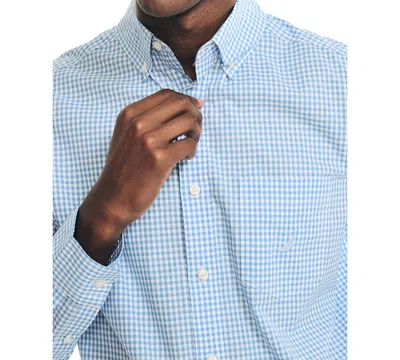 Nautica Men's Classic-fit Gingham Plaid Button-down Shirt In Blue