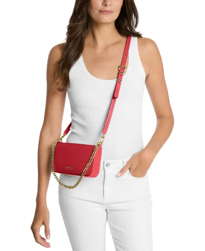 Michael Kors Michael  Bryant Small Leather Convertible Crossbody In Red