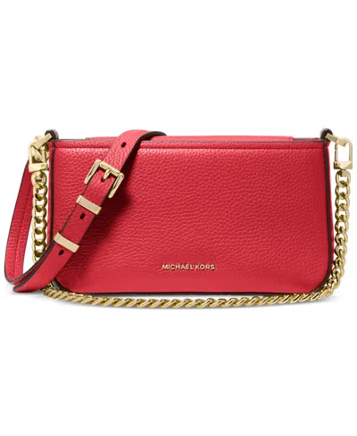 Michael Kors Michael  Bryant Small Leather Convertible Crossbody In Red