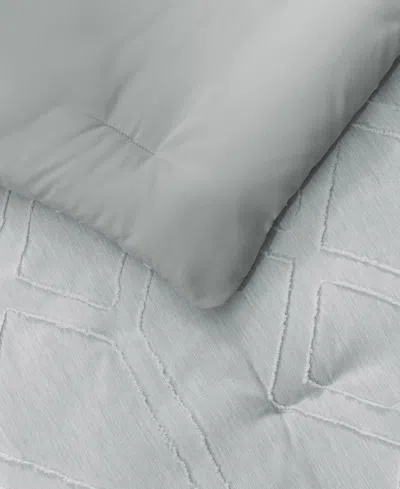 Unikome All Season Textured Jacquard Down Alternative Comforter, Twin In Blue