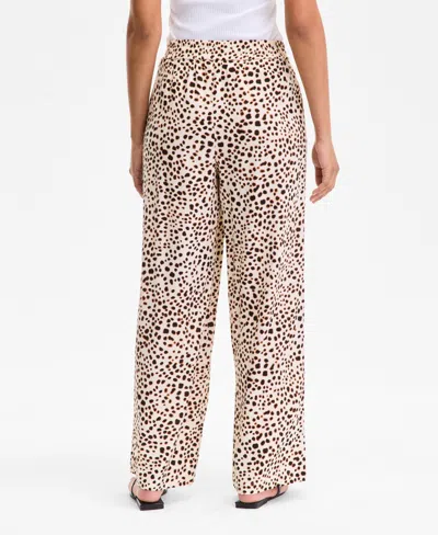 Inc International Concepts Women's Printed Wide-leg Pull-on Pants, Exclusively At Macy's In Neutral