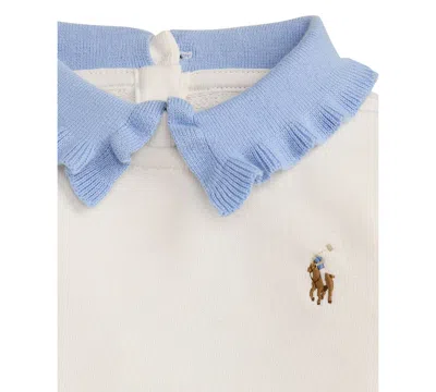 Polo Ralph Lauren Baby Girls Terry Sweatshirt & Pleated Skort Set In White