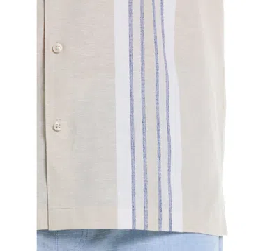 Cubavera Men's Classic-fit Engineered Stripe Panel Button-down Shirt In Neutral