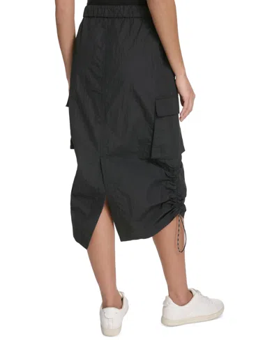 Starter Women's Solid-color Pull-on Midi Cargo Skirt In Black