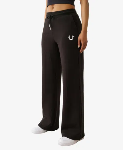 True Religion Women's Lurex Buddha Straight Leg Pants In Black