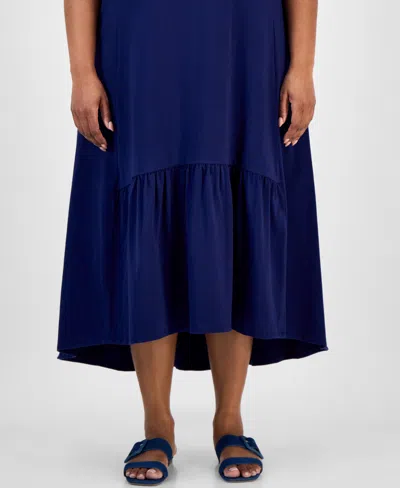 Jones New York Plus Size Ruffled High-low Dress In Blue