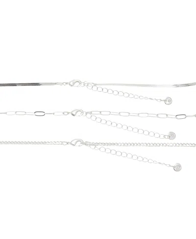 Unwritten Cubic Zirconia Interlocking Heart Layered Necklace Set