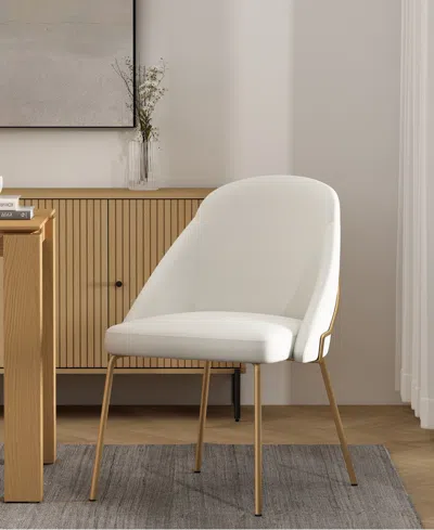 Manhattan Comfort 34.4" Faux Leather Gracie Dining Chair In White