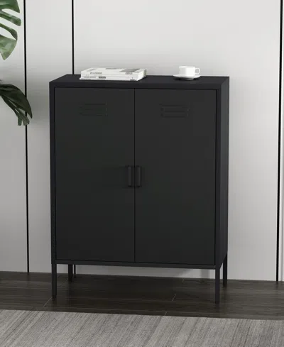 Manhattan Comfort Naomi Modern Accent Cabinet With 3 Adjustable Shelves In Gray