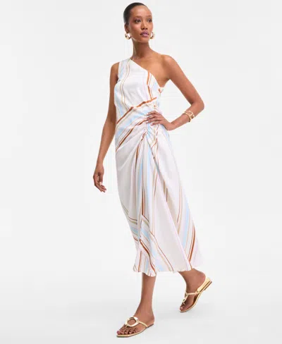 Inc International Concepts Women's One-shoulder Midi Dress, Exclusively At Macy's In White