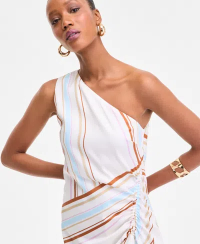 Inc International Concepts Women's One-shoulder Midi Dress, Exclusively At Macy's In White