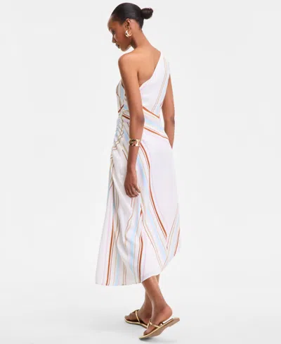 Inc International Concepts Women's One-shoulder Midi Dress, Exclusively At Macy's In White