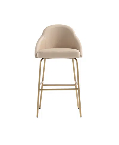 Manhattan Comfort 41.1" Faux Leather Gracie Barstool In Neutral