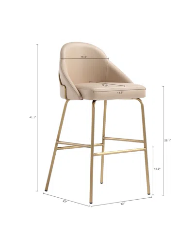 Manhattan Comfort 41.1" Faux Leather Gracie Barstool In Neutral