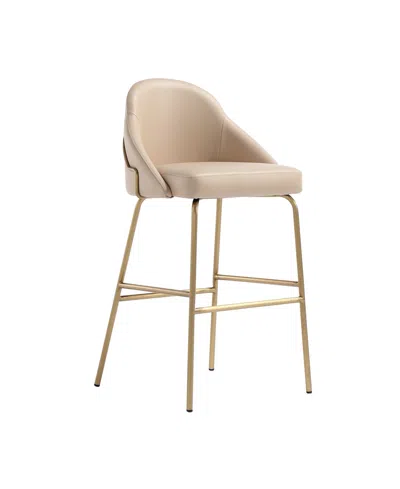 Manhattan Comfort 41.1" Faux Leather Gracie Barstool In Neutral