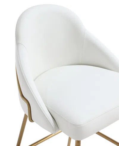 Manhattan Comfort Gracie Modern Leatherette Counter Stool With Steel Legs In White