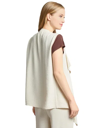 Jones New York Cascade Open Front Vest In White
