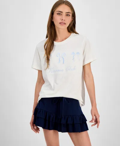 Grayson Threads, The Label Juniors' Karma Club Bow Graphic T-shirt