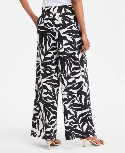 Inc International Concepts Womens Printed Wide Leg Pants P Xs 3x Exclusively At Macys In Black