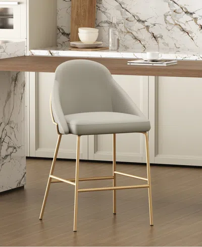 Manhattan Comfort 38" Faux Leather Gracie Counter Stool