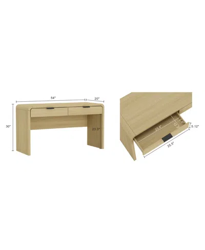 Manhattan Comfort 54" Medium Density Fiberboard Grace Modern 2-drawer Home Office Desk In Neutral