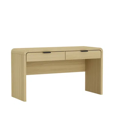 Manhattan Comfort 54" Medium Density Fiberboard Grace Modern 2-drawer Home Office Desk In Neutral