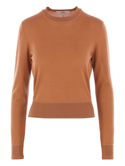 Chloé Crewneck Knitewear Knitwear Brown In Brown