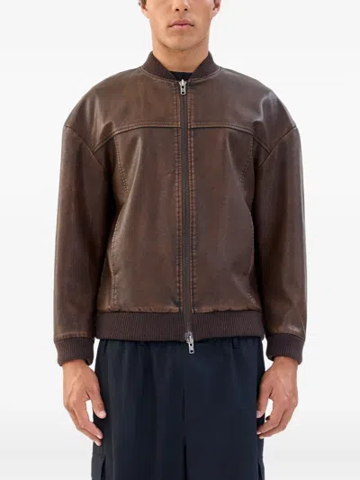 Unreal Fur Boxy-fit Bomber Jacket In Brown